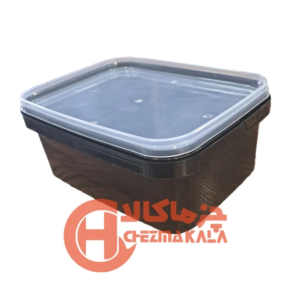 ظرف ماکروویو 400 مستطیل مشکی پولاد 300 عددی
